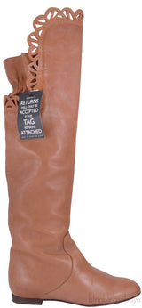 Cutout Flat Leather Boots