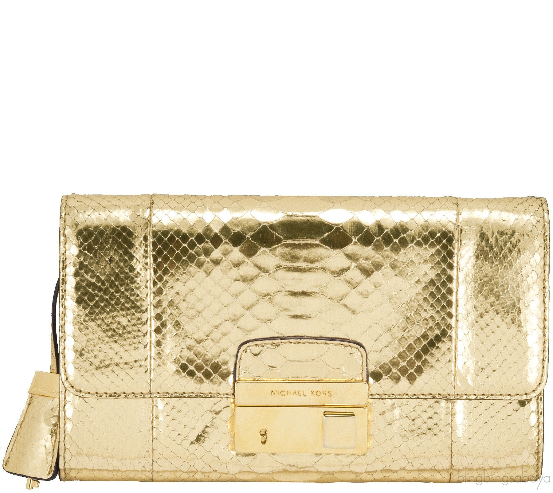 Gia Gold Python Clutch