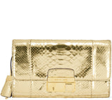 Gia Gold Python Clutch