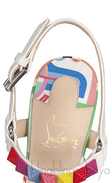 Multicolor Printed Studded Wedge Heels