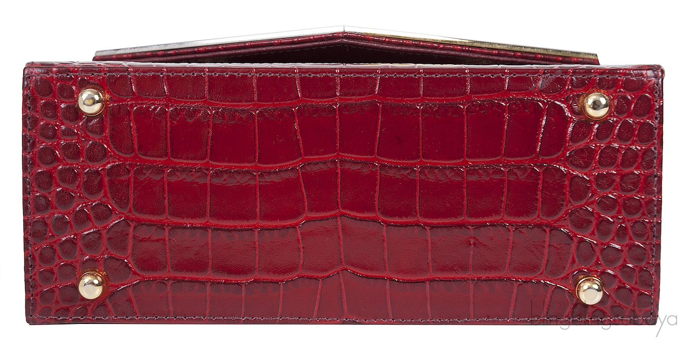 Leia Red Croc Print Mini Bag