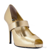 Gold Peep Toe Pump