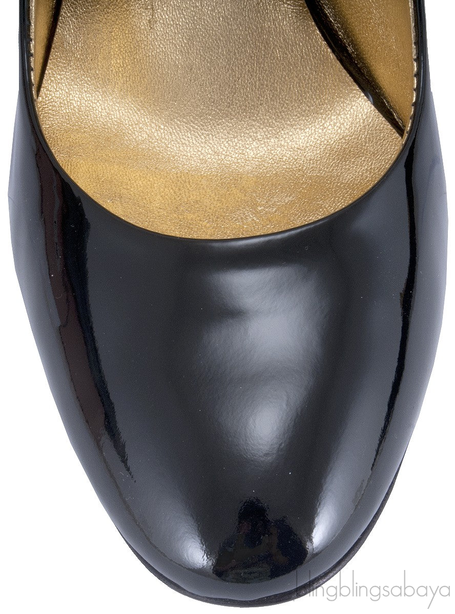 Black Patent Lipstick Heels