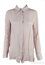 Nude Silk Long Sleeve Shirt