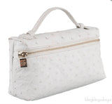 L19 White Ostrich Pouch