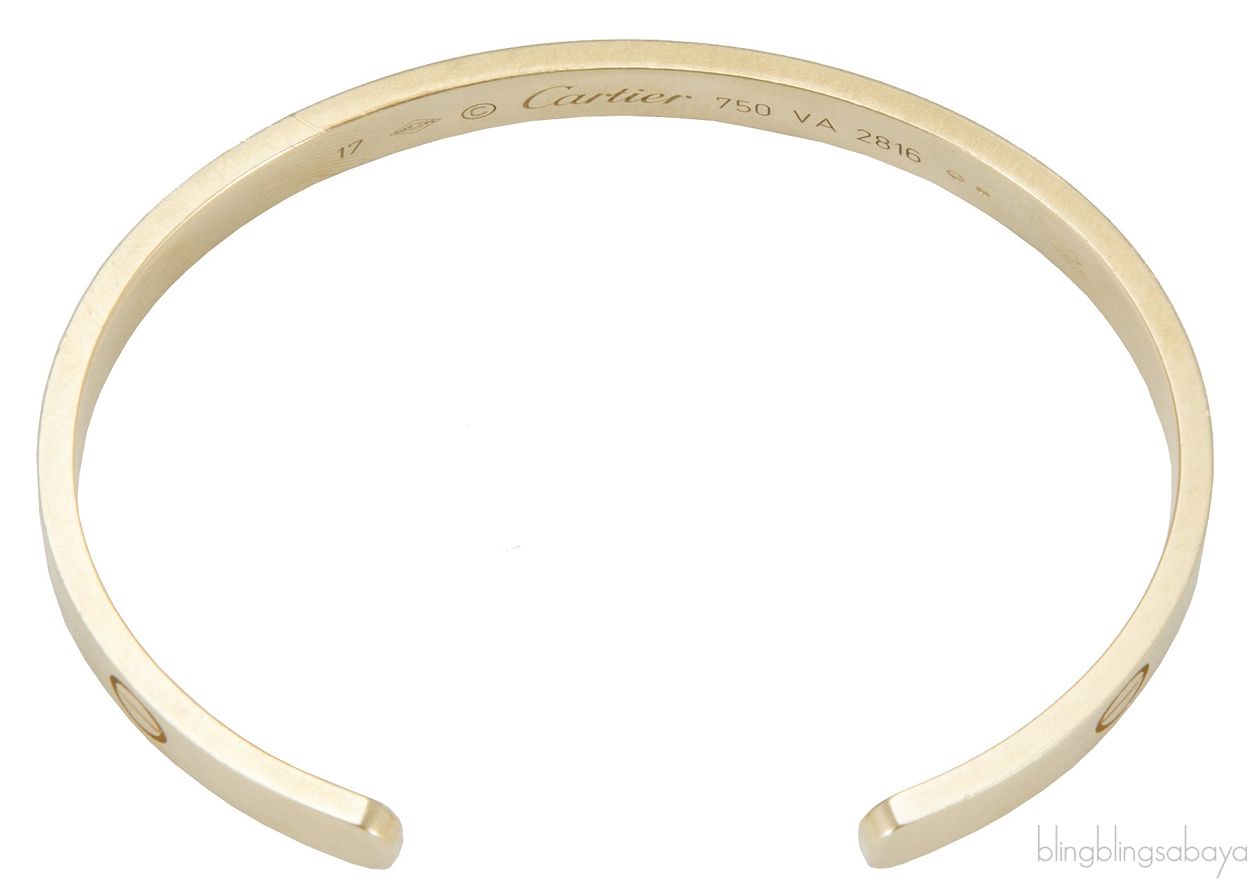 LOVE Open Cuff Yellow Gold Bracelet