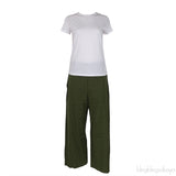 White T-shirt and Olive Green Trouser