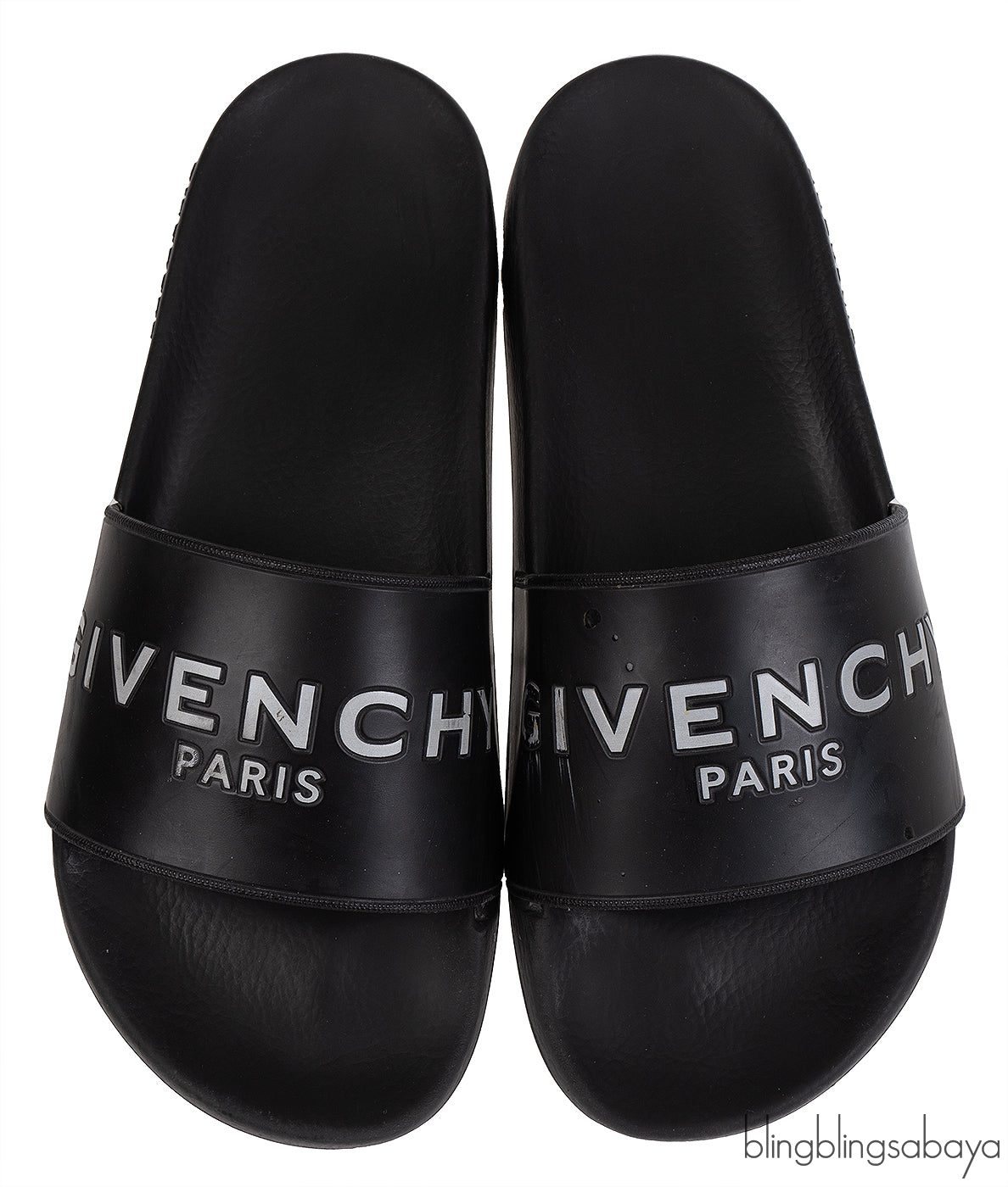 Givenchy Black Logo Print Pool Rubber Slides