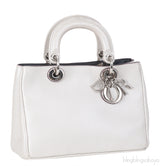 Christian Dior Diorissimo Metallic White Mini Tote Bag