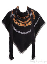 Black Chain Links Monogram Scarf