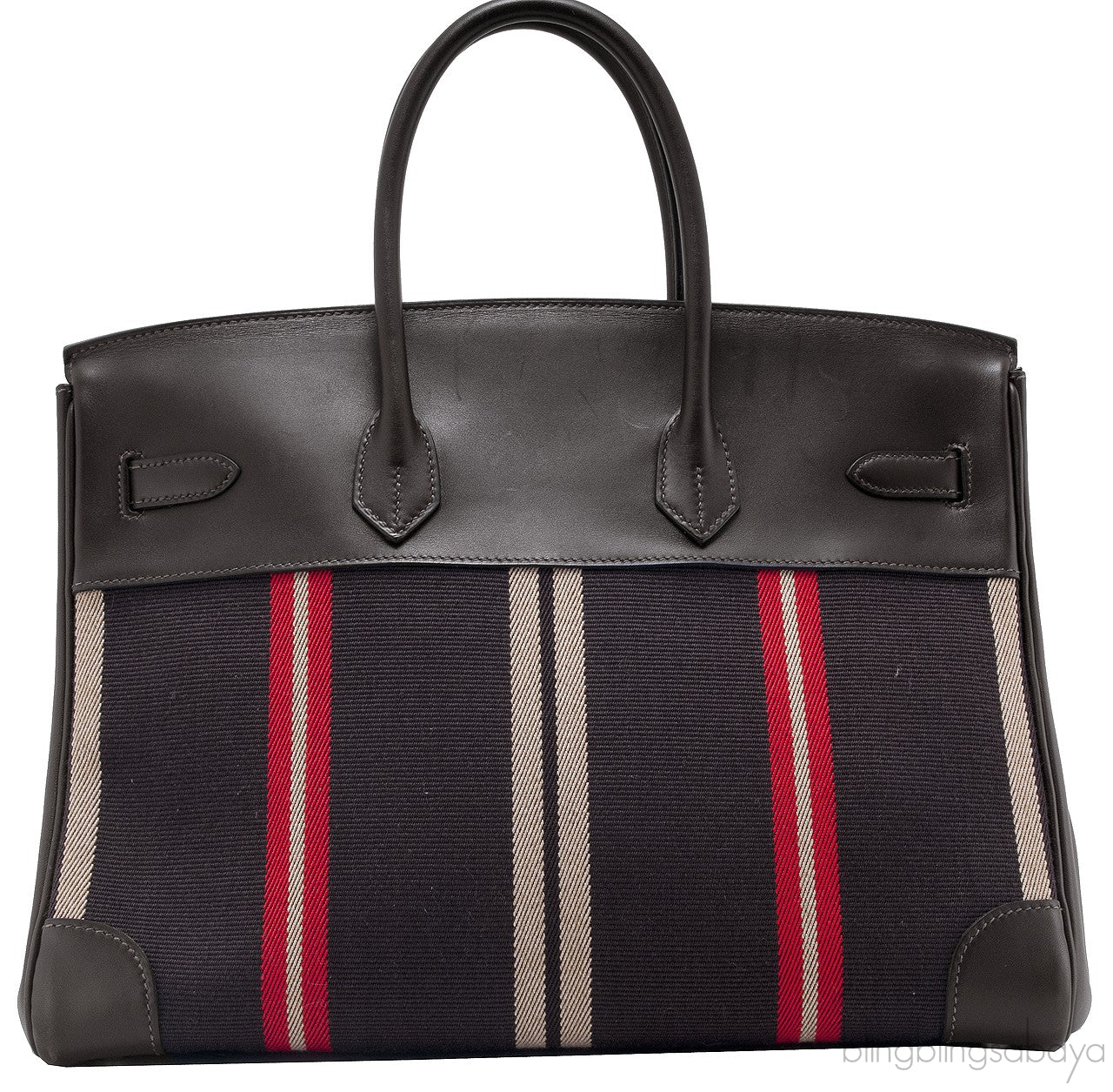 Birkin 35 Ebene Leather & Canvas
