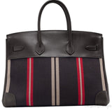 Birkin 35 Ebene Leather & Canvas