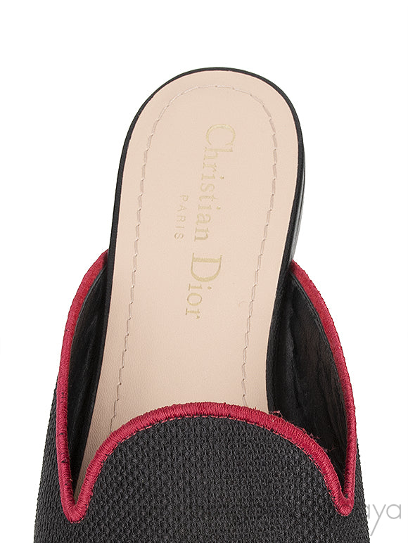 Dior Je T\'aime Canvas Mules Black