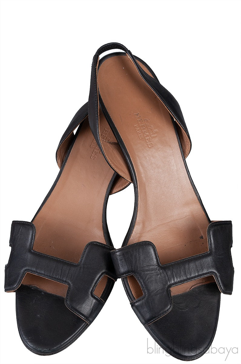 Black Slingback Kitten Heels