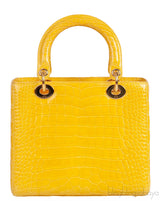 Lady Dior Yellow Crocodile Medium Bag