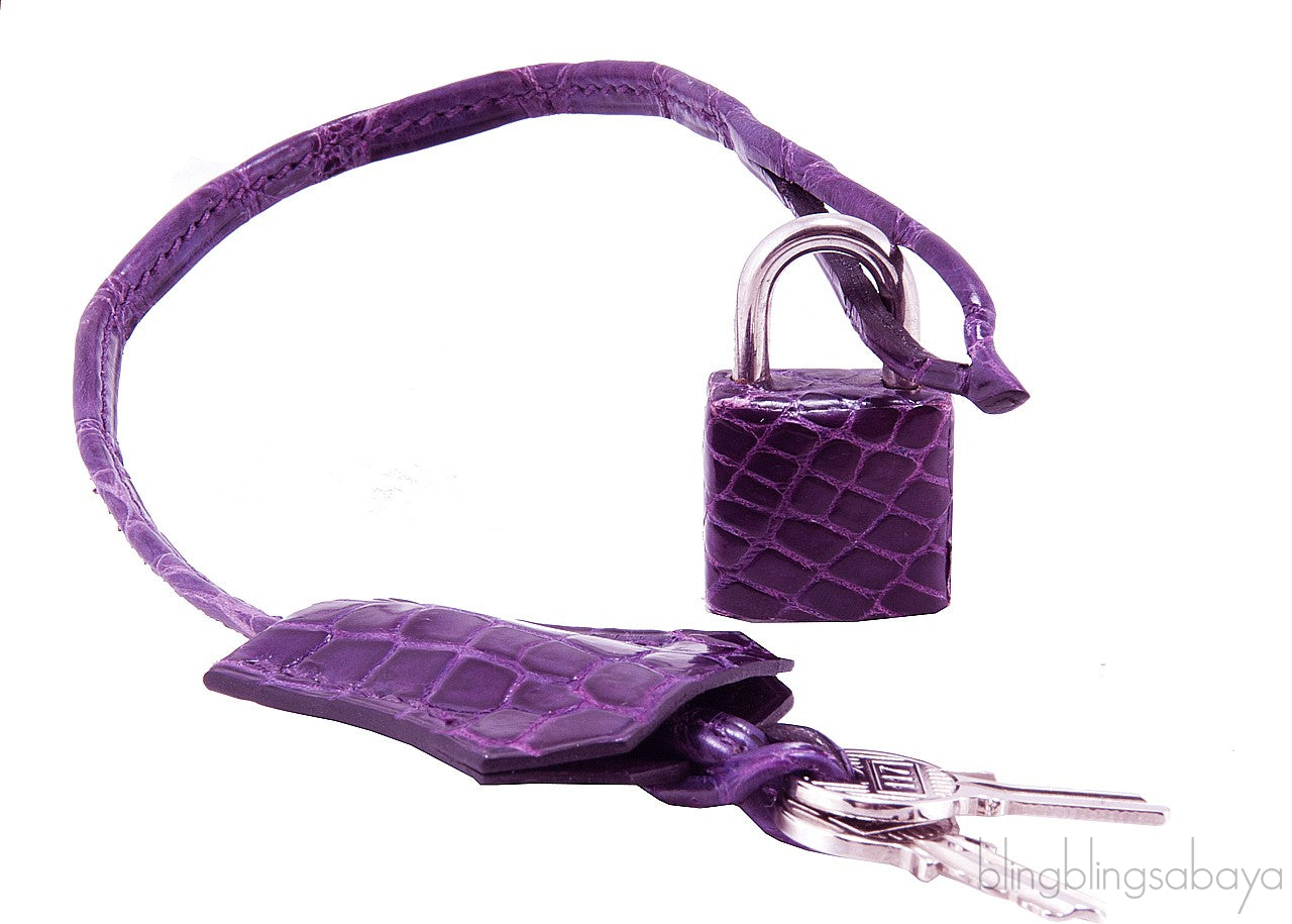Birkin 35 Amethyst Porosus Crocodile