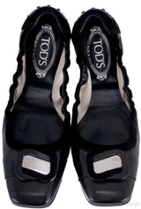 Tod\'s Black Loafer Elastic Ballet Flat