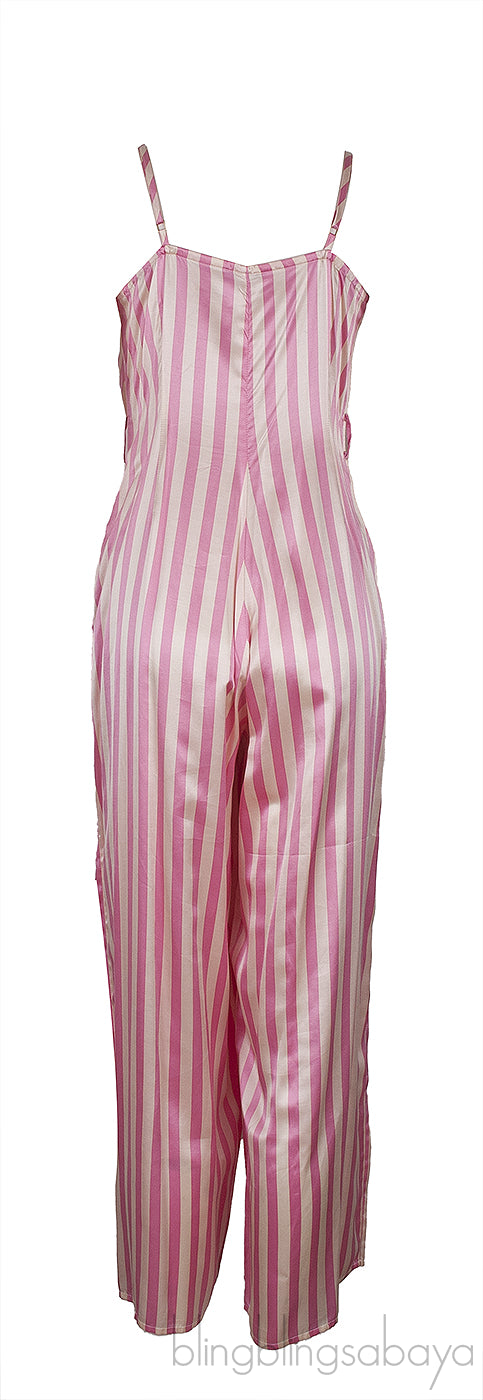 Pink & White Stripe Jumpsuit