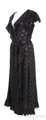 Brianna Ruffled Broderie Anglaise Wrap Midi Dress