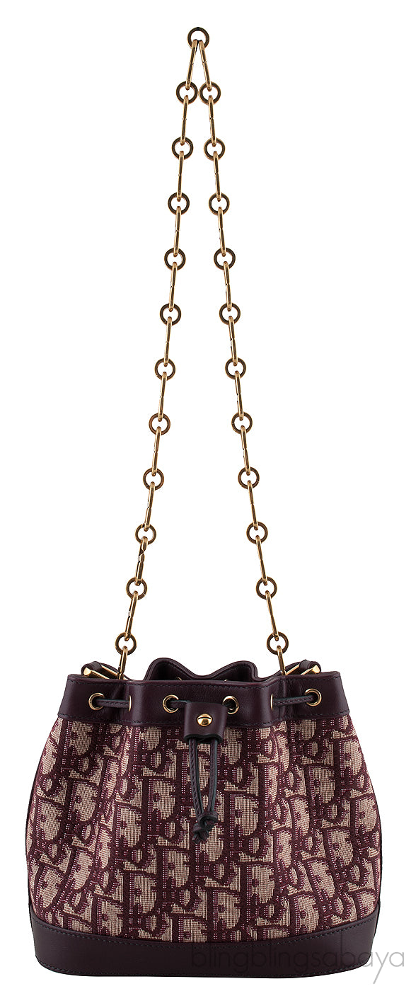 Oblique Drawstring Mini Bucket Bag