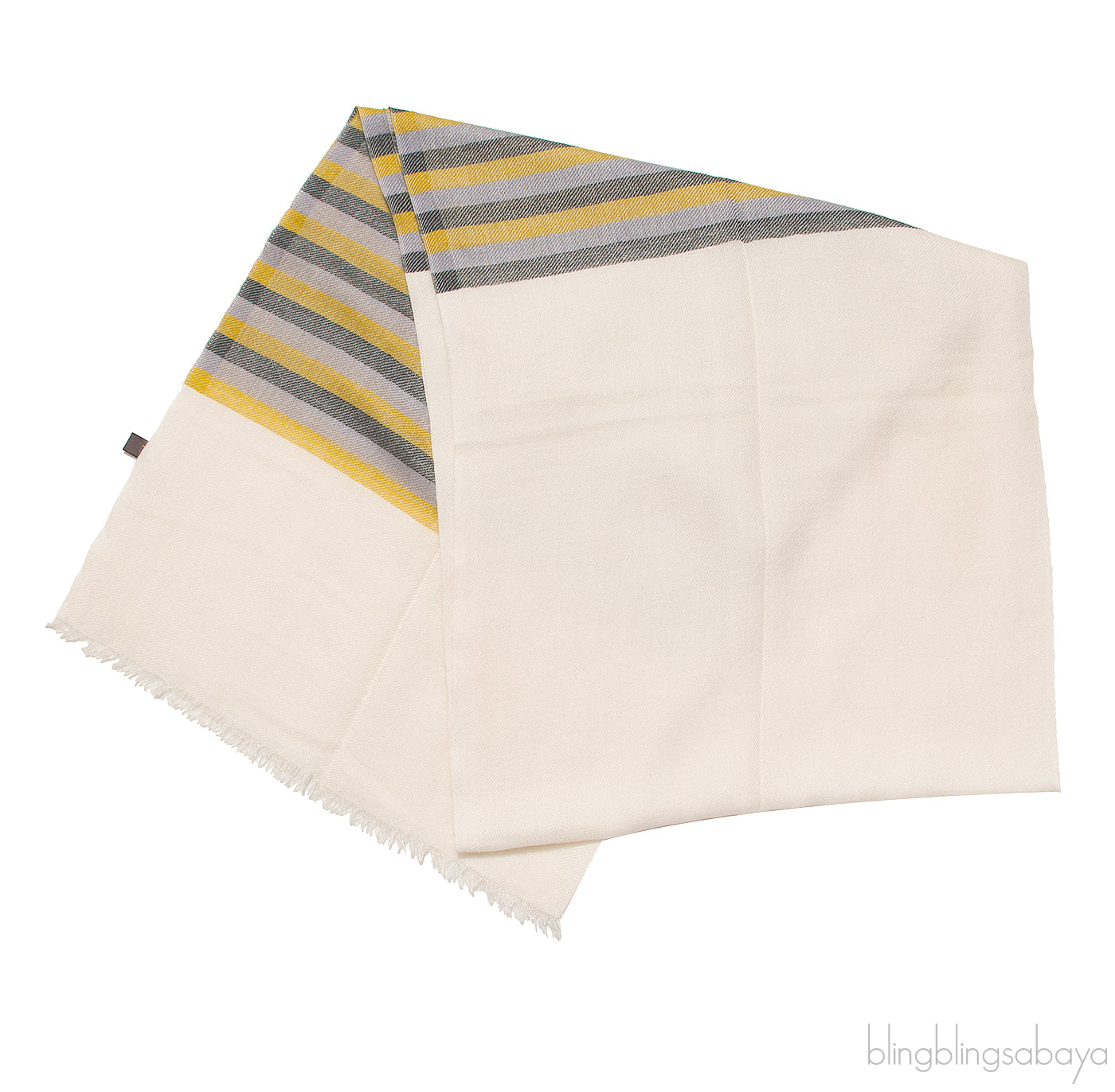 Stripe Print Off-white Stole