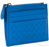 Blue Zip Top Leather Card Holder*