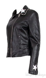 Black Crystal & Star Patch Emb Jacket