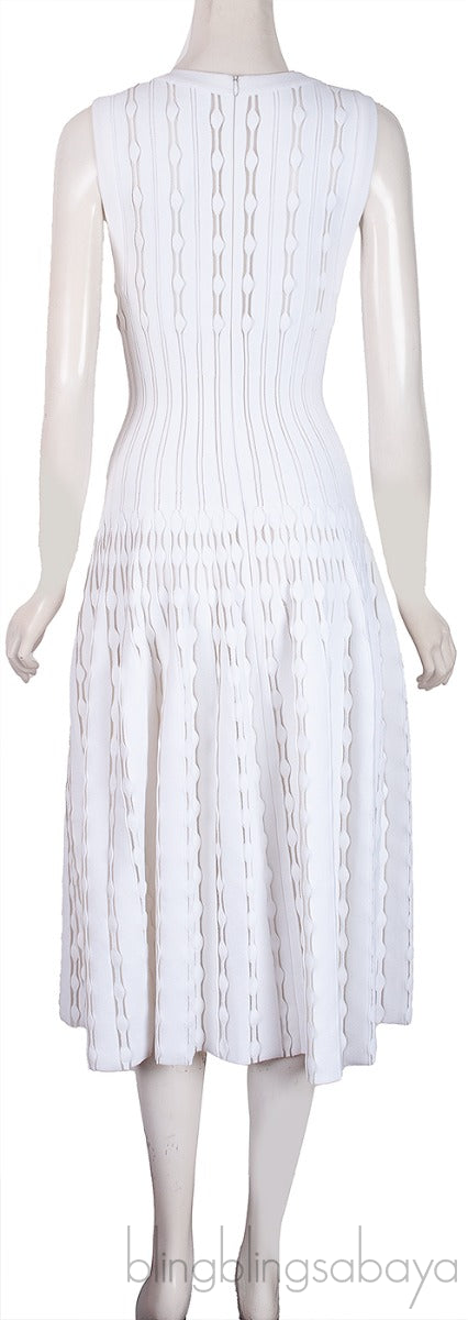 White Stretch Sleeveless Dress
