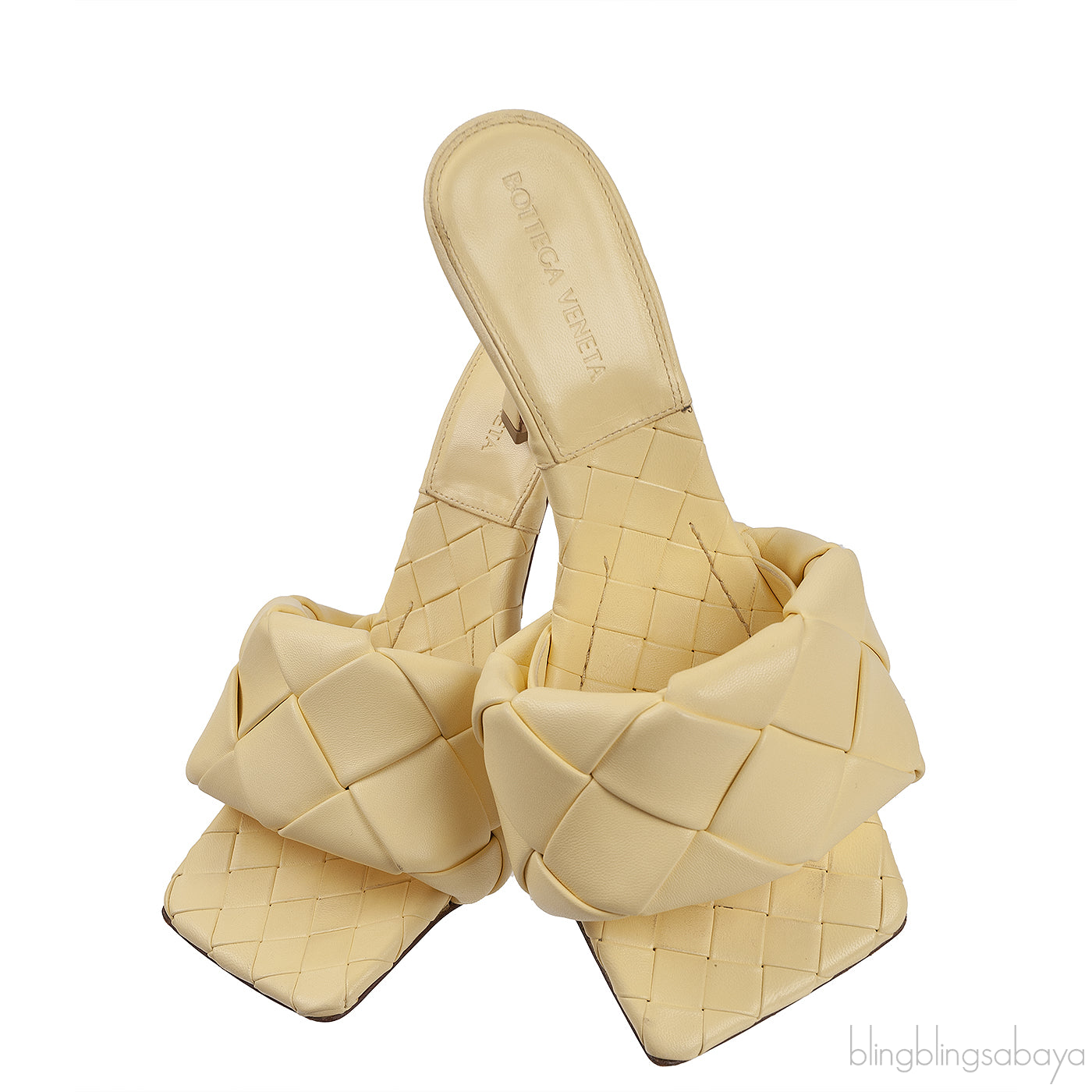 Yellow Lido Intrecciato Mules