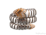 Serpenti Steel & Diamond Ring