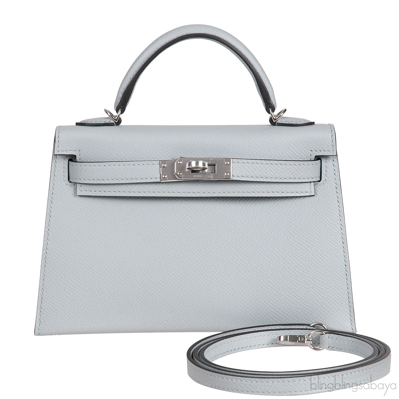 Kelly 20 Mini Sellier Blue Glacier Epsom PHW