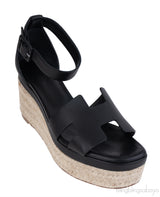 Hermes Black Elda Espadrille in Calfskin