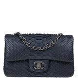 Chanel Black/Blue Python Mini Flap bag RHW