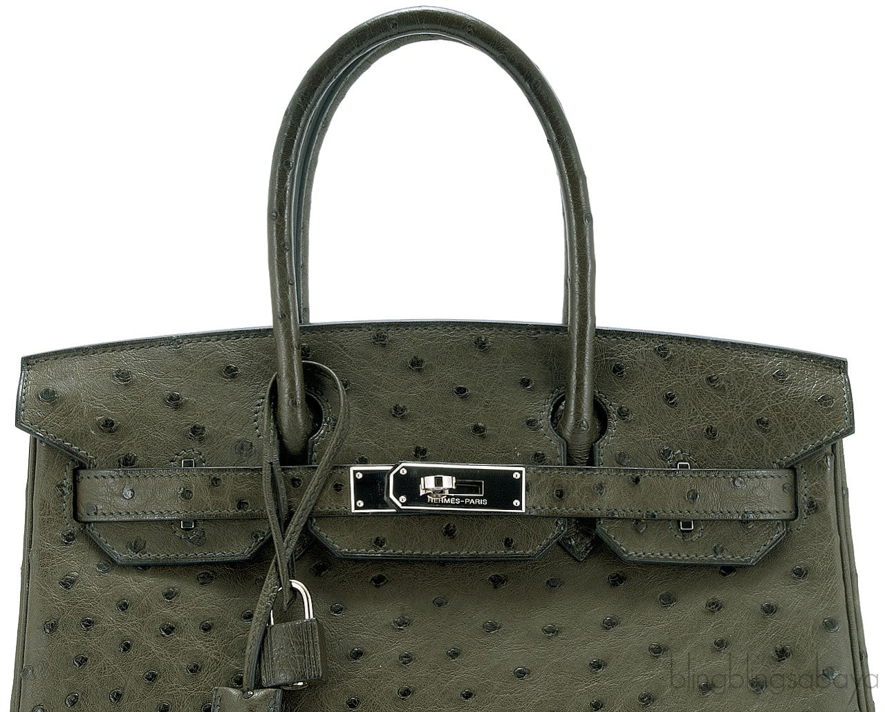 Birkin 30 Ostrich Vert Olive PHW