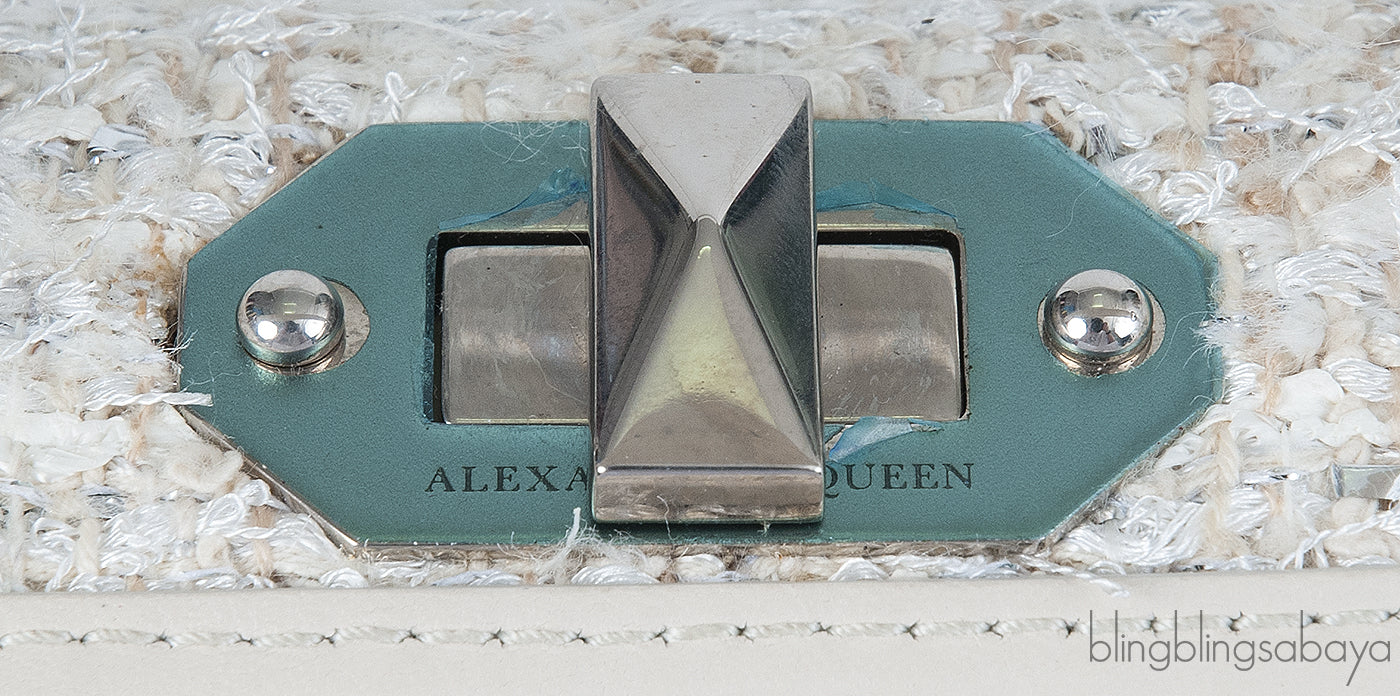 Alexander McQueen Cream Tweed Nano Box Handbag