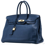 Birkin 35 Navy Blue Taurillon Clem.