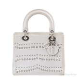 Christian Dior Lady Dior White Printed Crocodile Medium Bag