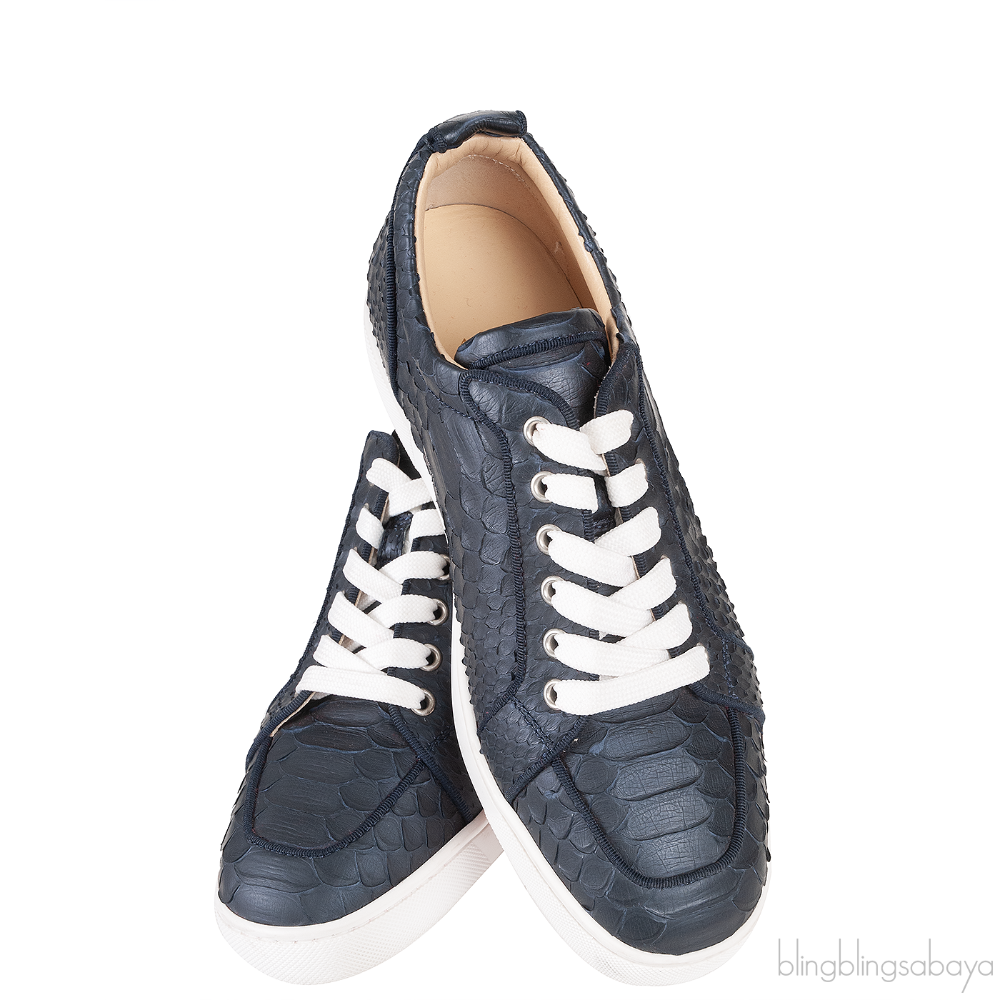 Christian Louboutin Black Python Low-cut Sneakers