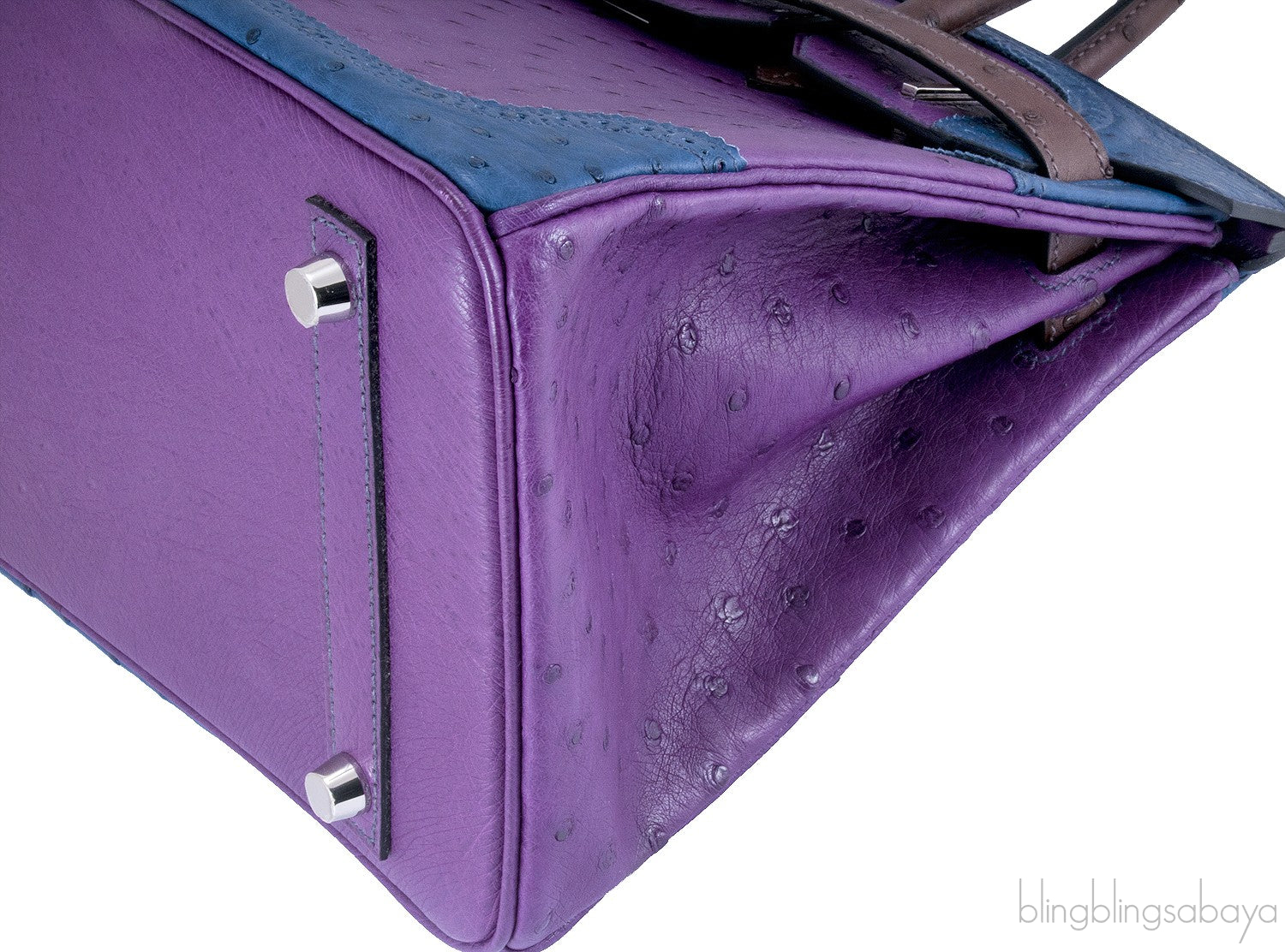 Birkin 30 Tri-color Ghillies Ostrich