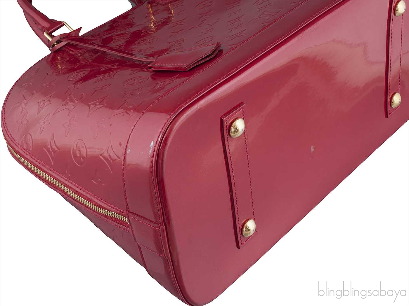 Alma Red Monogram Vernis Bag