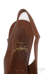 Christian Louboutin Brown Leather Slingback Heels