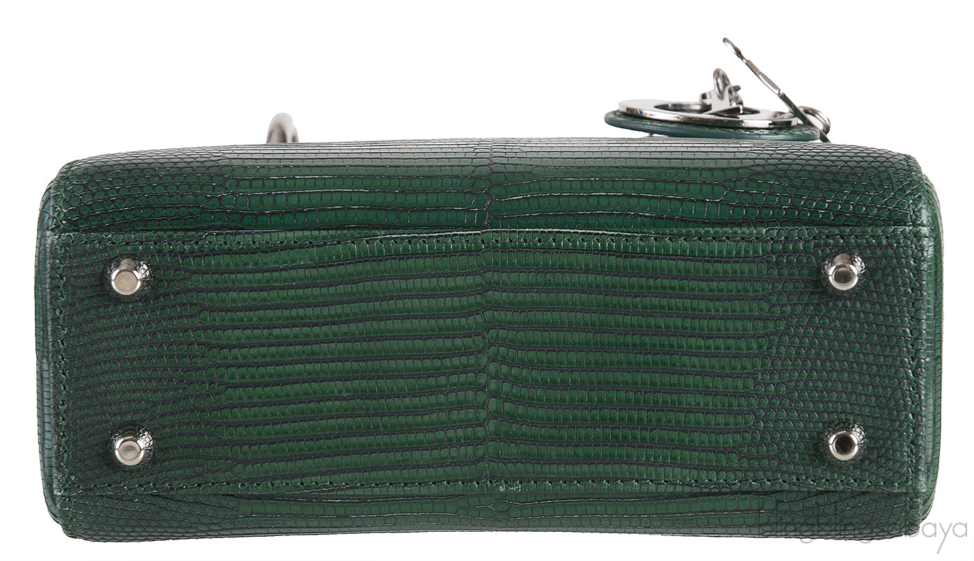 Lady Dior Emerald Green Mini Lizard