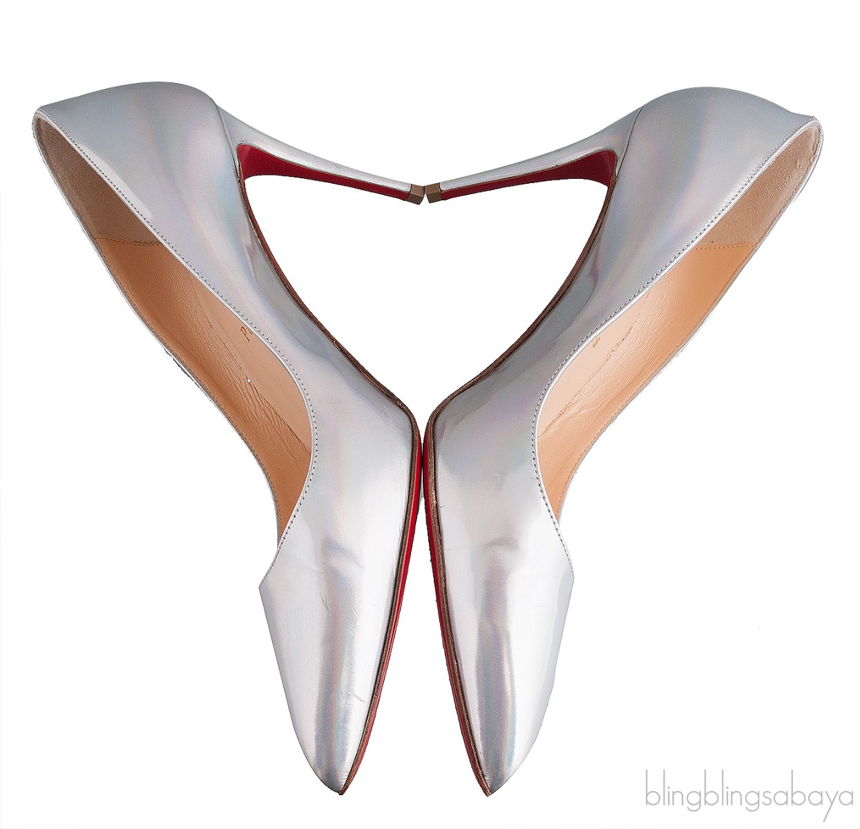 Silver Metallic Pointed Toe Heels