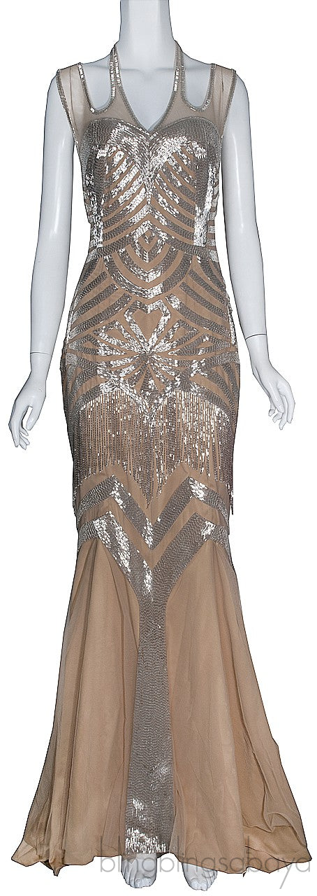 Mesh Bead Embellished Dress