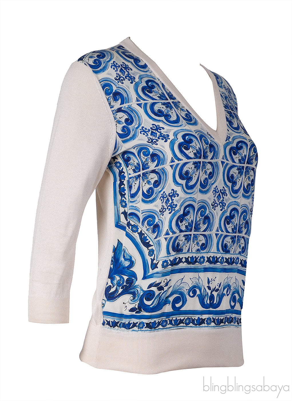 Dolce & Gabbana Blue & White Sweater