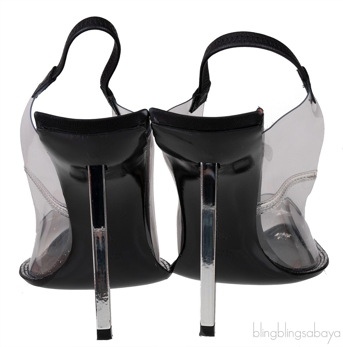 Black Marlow PVC Slingback Pumps