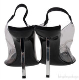 Black Marlow PVC Slingback Pumps