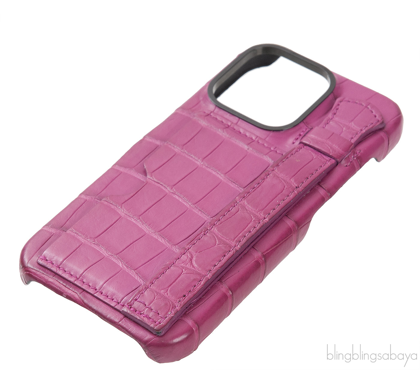 Card Holder Strap Iphone 15 Case Alligator Pink