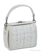 Alexander McQueen Cream Tweed Nano Box Handbag