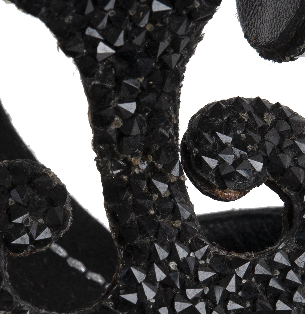 Black Swirl Strass Python Heels
